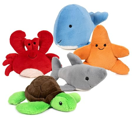 Famosa Softies Natura 760025086 Mini Marines Peluche aléatoire Parmi 15 Animaux Marins différents