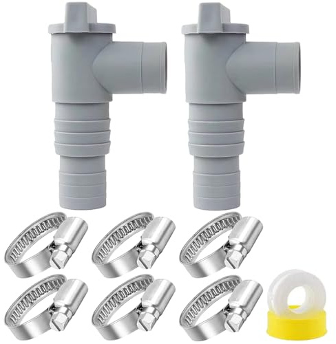 Rubinetto di intercettazione per piscina con connettore tubo da 32 mm, accessori di manutenzione piscina con 6 morsetti per tubi, valvola di intercettazione, valvola a sfera