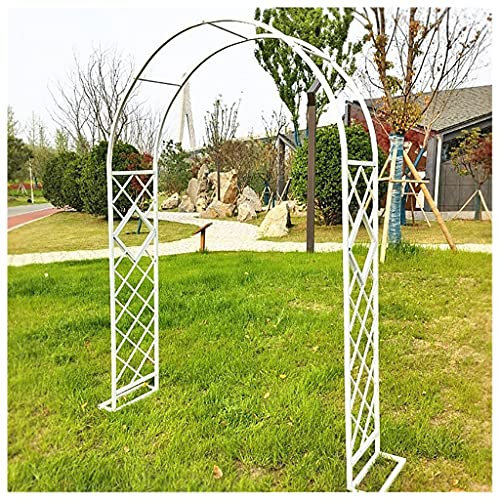 Grande arche de jardin en métal avec bases pour intérieur/extérieur - Cadre d'escalade pour porte de fleurs - Treillis décoratif en fer forgé pour fêtes et événements