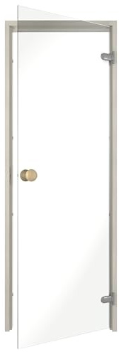 Sauflex Porta per sauna ESSENTIAL 6 x 19 in vetro trasparente – telaio in legno, vetro di sicurezza