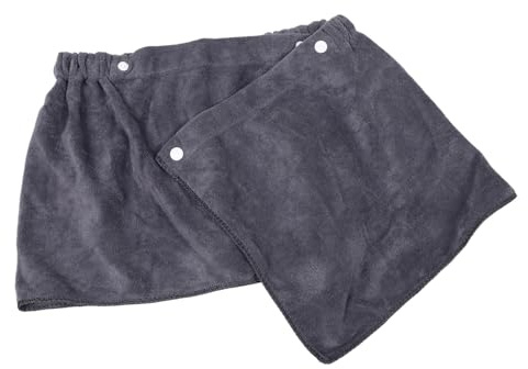 GALPADA Toalla Envolvente para Hombre de Secado Rápido Toalla de Playa y Sauna con Cintura Elástica y Cierre Presión para Ducha Color Gris Pequeño