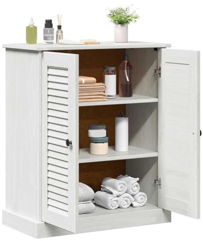 vidaXL Mueble de Cuarto de Baño Vigo y Antiguo 68 x 34 x 80 cm, Almacenaje de baño, estantería Rectangular, Armario de Pino, Organizador práctico para decoración clásica