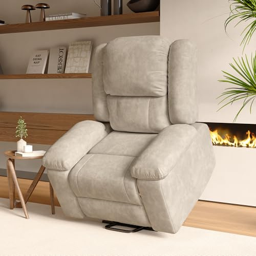 Fauteuil inclinable électrique, massage lombaire chauffant, poches latérales, repose-pieds extensible, canapé de relaxation (beige-A)