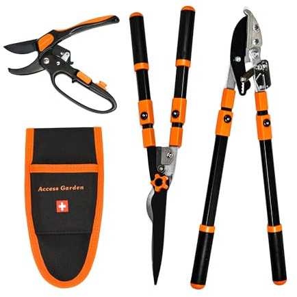 Pack outils : Sécateur à crémaillère + Coupe-branches à crémaillère + Taille-haies