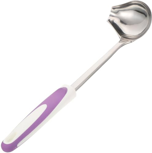 Veemoon Mestolo per Salsa e Cucchiaio per Olio in Acciaio Inossidabile con Beccuccio Antiscivolo, Utensile da Cucina Resistente in Pp e Acciaio, Adatto per Condire e Servire in Casa