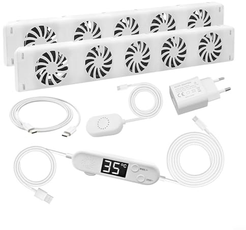 Smart Ventilatore per termosifoni con controllo del flusso d'aria, ventola silenziosa per una distribuzione efficiente del calore, termostato automatico 30 °C, risparmio energetico fino al 30%, per