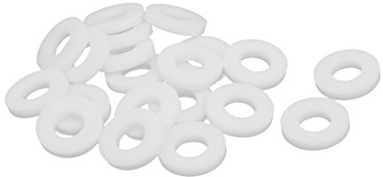 sourcing map 20Stk PTFE Flache Unterlegscheiben Dichtung 18x8x3mm Weiß | 18mm AD 8mm ID 3mm Dicke Weiß