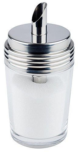 APS distributeur de sucre, distributeur de sucre ou de lait en verre, avec bouchon à vis en acier inoxydable 18/8, 6,5 x 6,5 cm, 14,5 cm de hauteur.