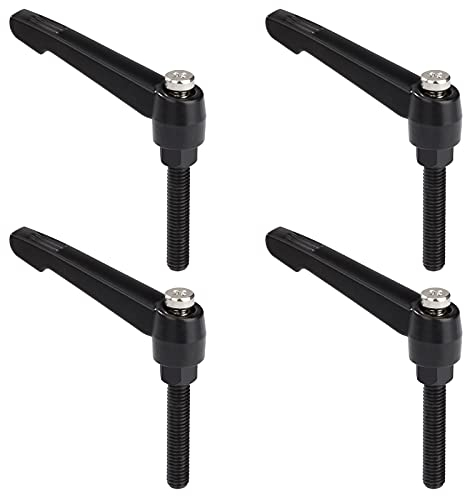Poignée de Serrage Réglable M8 Levier de Serrage Rapide 40mm Boulon Acier au Carbone Poignées en Alliage de Zinc Noir 4 Pièces