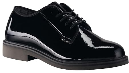 Propper Men's Uniform Oxford Shoes, Patent Dress Shoes for Ceremonies, Formal Inspections, Black, 10M