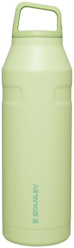STANLEY IceFlow Wasserflasche mit Deckel und Tragegriff, 1,5 l, breiter Öffnungsdeckel, leicht und auslaufsicher, für Reisen und Sport, isolierter Edelstahl, BPA-frei, Zitronengelb