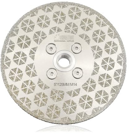 SHDIATOOL Discos de corte de diamante - 125MM Granito Sierra Hoja de un solo lado del azulejo de diamante para Mármol Hormigón Piedra Porcelana Cerámica M14 Hilo