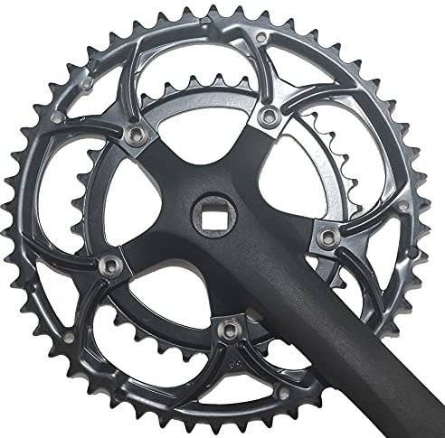CaFfen Kurbelgarnitur Fahrradkurbel-Kurbel-Kettenrad-Rennrad-Bike-Kettenrad Aluminiumlegierung 50 34 Zähne 8 9 Geschwindigkeit Quadratloch Loch Racing 170mm Fahrrad Kurbelgarnitur