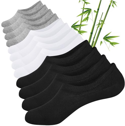 Cirorld Bamboo No Show Trainer Socks Mens Womens, 6 Pairs Invisible Low Cut Socks for Men Ladies, Thin Breathable Casual Short Sock with Non-Slip Silicone Stripes, Summer Ankle Liner Sock