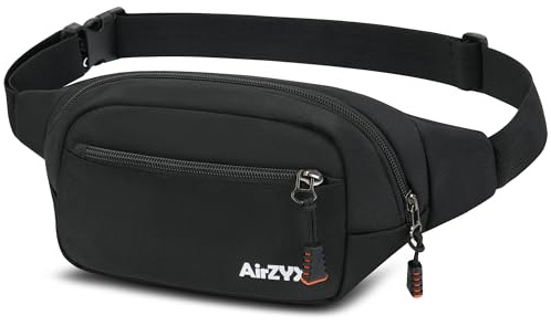 AirZyx wasserdichte Bauchtasche für Damen und Herren für Sport (Schwarz)