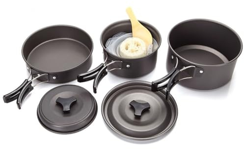 Ensemble de cuisine de camping efficace, léger, sans casseroles et poêles dans un sac compact