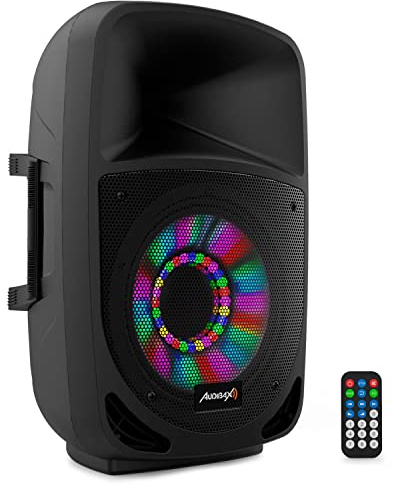 Audibax Vegas 8 - Haut-Parleur Bluetooth Professionnel 8 - Puissance 150W - Enceite Amplifié - Connexion USB/SD - Télécommande Incluse - Haut-Parleur Bluetooth - Moteur 1 - Illumination LED