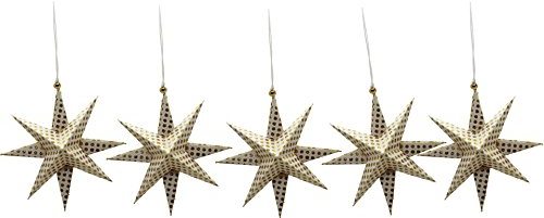 Casalanas, Santa, 5X Christbaumanhänger Gold gefleckter Stern
