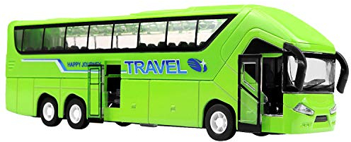 YIJIAOYUN Spielzeugauto, Grünes Bus-Modell, Legierungsdruckguss-Spielzeugbus mit Lichtern und Musik, Kinder-Geschenk