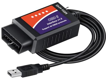 Forscan ELMconfig OBD2 Adapter, OBDII USB Diagnose-Scan-Tool, USB Scanner | Professionelles OBDII Diagnose-Scan-Tool für Ford und Mazda, ausgestattet mit MS-CAN/HS-CAN Schalter, kompatibel mit Windows