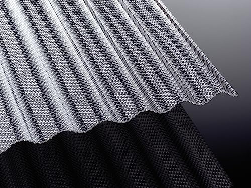 Highlux® Acrylglas-Profilplatte Wellplatte Lichtplatte, 3mm Stark, Sinus 76/18, glasklar, Wabenstrukt 1045mm x 3000mm