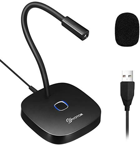 EIVOTOR PC USB Mikrofon Desktop Computer Microphone Plug & Play Aufnahme Mikrofon mit Mute-Taste Kompatibel mit Mac, Windows 7/8/10, PS4 für Präsentationen,Discord,YouTube,Skype,Podcast,Konferenz