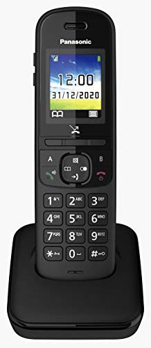 Panasonic KX-TGH710 - Teléfono inalámbrico individual, pantalla a color, manos libres, botón regulador de volumen, resistente a los golpes, modo no molesto, modo ecológico Plus, diseño minimalista
