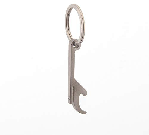 FEGVE Titanium Bottle Opener Keychain Beer Can Bottle Opener with 32mm Keyring Compact Lightweight Practical Tool
