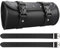 Wiipara Motorcycle Saddle Bag - Handmade PU Leather Handlebar Tool Bag, Round Barrel Shape Waterproof Roll Pouch With Straps for Scooter Front or Side (Medium)
