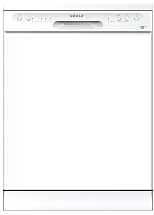 Edesa | Lavavajillas de Libre Instalación | Modelo EDW-6120 WH | Ancho de 60 cm | 4 Programas | 52 dB de potencia Acústica | Clase de Eficiencia Energética E