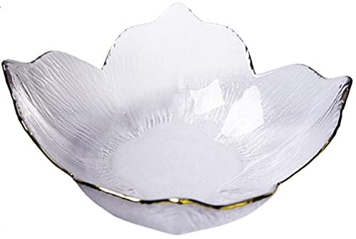 JUNYFFF Ensaladeras Cristal Tazones para Mezclar De Vidrio, Cuenco para Postre, Cristalería para El Hogar, Ideal para Ensaladas, Cereales, Aperitivos, Postres,Clear