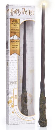 WOW! STUFF - Ron Weasley Lumos Bacchetta luminosa 35,5 cm, bacchetta Harry Potter e regali del mondo magico, giocattoli e oggetti da collezione, giochi di ruolo o travestimento per bambini, età 8