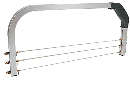 Taglierina per torte – Sega per torte in acciaio inox con filo seghettato – Tagliapasta regolabile in altezza per tagliare in modo uniforme i fondali della torta