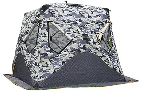 3–4 Personen Winter Angelzelt verdickte warme Baumwolle Zelt Outdoor Camping Touristenzelt abnehmbare belüftete Fenster und Tür zum Eisangeln Little Surprise