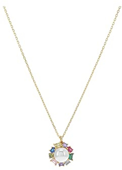 kate spade new york Candy Shop Pearl Halo Pendant Necklace, One Size, Brass, Pearl