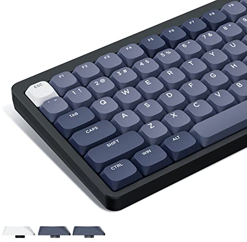 XVX Flache Tastenkappen, PBT-Tastenkappen, 144 Tasten, Skyline Custom Keyboard Keycaps Full Set, Double Shot Tastenkappen für 60% 65% 75% 80% 100% Cherry Gateron MX Switches Mechanische Tastatur