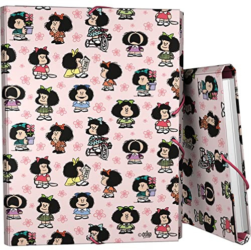Grafoplás | Dossier 3 rabats | Carton doublé | Couverture rigide | Taille Folio | Collection Design Mafalda Unique | Certifié FSC