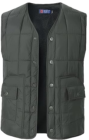 Btmpmcs Mens Winter Warm Fleece Gilet Body warmer Sleeveless Jacket Casual Outdoor Activewear Vests Lightweight Work Padded Gilet Photography Fishing Outerwear with Multi Pockets