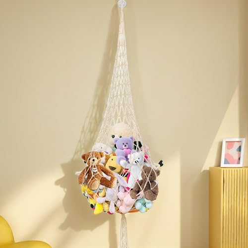 Suerhatcon Spielzeug Aufbewahrung Netz Kinderzimmer Kuscheltier Hängematten Hängender Stofftier Organizer Netzhalter zur Aufbewahrung von Plüschtieren - 190 x 60 x 60 CM