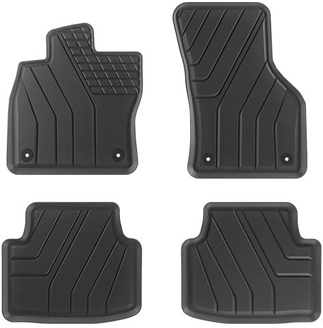 AD AP1101 Allwetter Gummifußmatten Set (4-teilig) Gummimatten mit hohem Rand