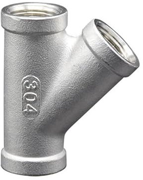 Schlauchadapter, Schlauchrohrverbinder, 1/4 Zoll – 2 Zoll BSP-Innengewinde, Edelstahl 304, gleich 45 Grad, Y-Typ, DN8 – DN50, Wasserrohrverschraubung, SS304-Verbindungsverbinder, 2 Zoll (Color : 1)