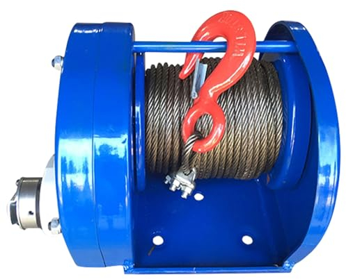 Treuil LKW-Winde 0,5/1/2-Tonnen Kapazität Heavy-Duty Horizontal Trailer Winch, 2-Wege-Ratsche Portable Handkurbel Boot Trailer Towing Winch Für Trailer LKW ATV Boot ( Color : Blue , Size : 0.5T/10M )