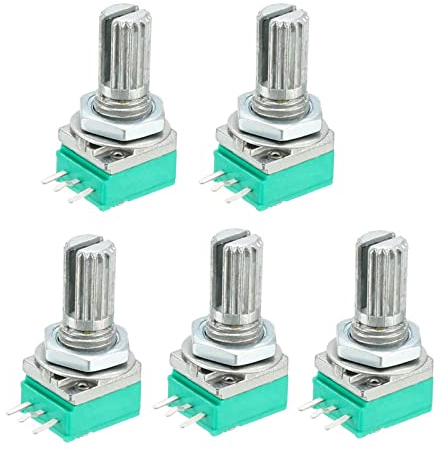 ITCLEYMDZV 50 Stück Potentiometer Industrieschalter RK097 RK097N 3Pin B1K 5K 10K 20K 50K 100K 500K Schalter Audiowelle 15mm Verstärkerdichtung (Size : 500K Ohm)