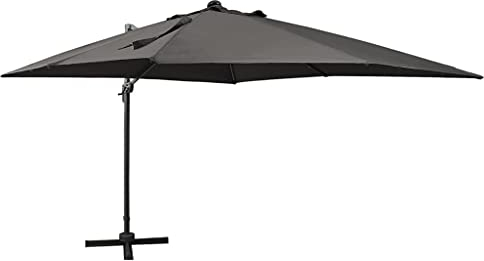 YUHI-HQYD Ampelschirm mit Mast und LED,Sonnenschutz Regenschirm,Garten Schirme,Terrassenschirme,Outdoor Gartenschirme,Marktschirme,Sonnensegel,für Terrassen,Schwimmbäder,Hinterhof, Anthrazit 300 cm