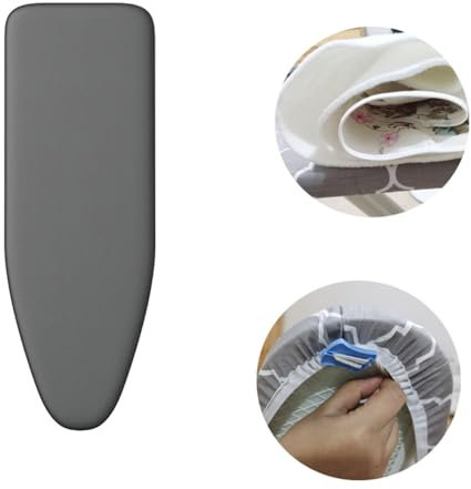 ZYXQQJ Bügelbrettbezug 90x30cm, 100x34cm, 110x34cm, 120x38cm Tischbügelbrett Ersatzbezug, Bügelbezug Bezug Für Waschtrockner(Black,48x15in/120x38cm)