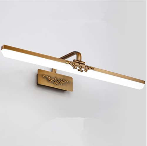 SSNCcNC LED Vintage Spiegelleuchte 12W Europäischen Spiegelschrank Leuchte Badleuchte Spiegellampe Badlampe Wasserdicht Neutrales Licht 4500K Wandleuchte L:61CM