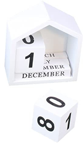 VILLFUL Holztischkalender Ewiger Kalender Blockkalender Wiederverwendbar Für Schreibtisch Zuhause Büro Dekoration Einweihungsgeschenk