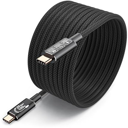HOTUTUKI cavo usb type-c video 5 metri,20 Gbps lungo Cavo type-c 3.2 Gen2,100W 20V/5A Cavo Tipo C Ricarica Rapida, Trasmissione Video 4K @ 60Hz Per Tablet, Telefoni Cellulari, Monitor .usb c 5m