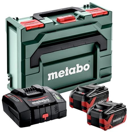metabo Basuppsättning – 2 x LiHDX 8,0 Ah batterier, snabbladdare ASC 290, metaBOX 145 – kraftfull, hållbar, 18 V batteriteknik – perfekt för proffs