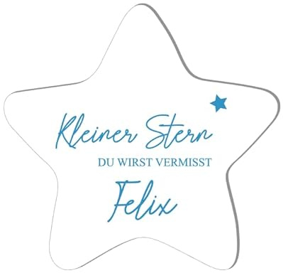 Grabdeko Kindergrab | Deko für Sternenkinder | Grabgestaltung Kind | Stern mit Namen | wetterfeste Erinnerung für Friedhof | Sammelgrab